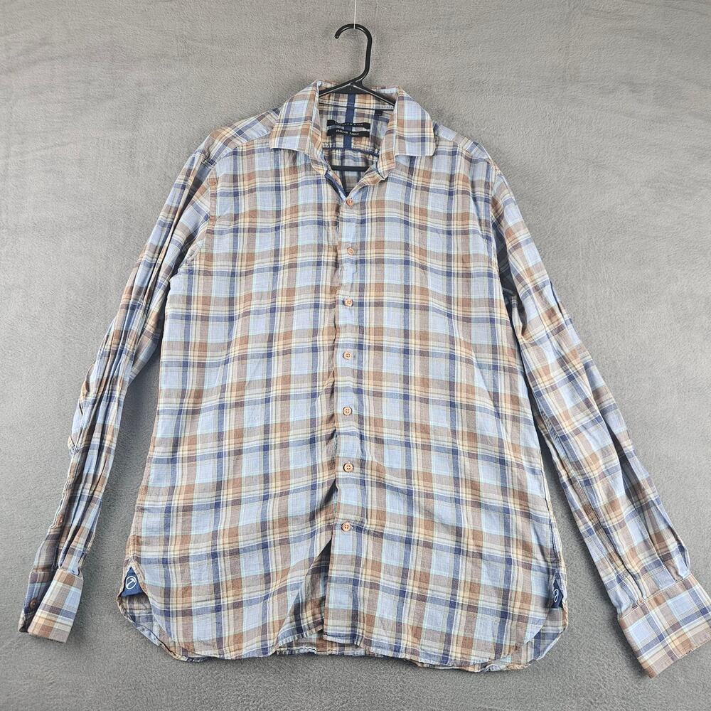 Hammer Made Men's Button Down Cotton Italian Fabric Size 42/16.5 Large